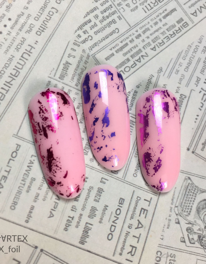 Фольга матовая сиреневый 1м х 4см 005