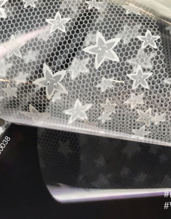 Фольга переводная белый узор 1м х 4см 038