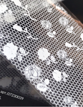 Фольга переводная белый узор 1м х 4см 039