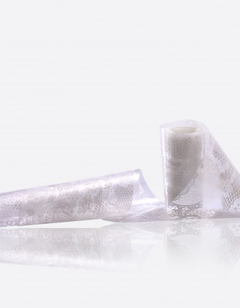 Фольга переводная белый узор 1м х 4см 041