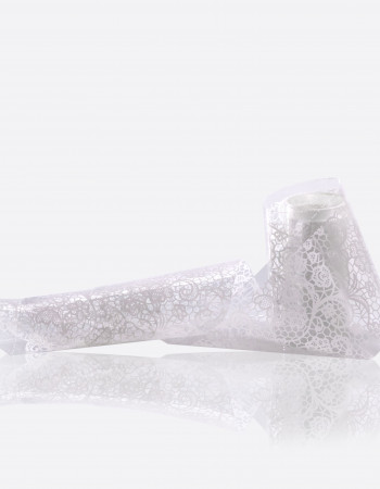 Фольга переводная белый узор 1м х 4см 042