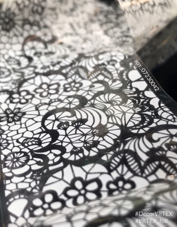 Фольга переводная белый узор 1м х 4см 042