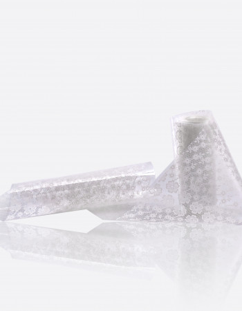 Фольга переводная белый узор 1м х 4см 043