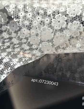 Фольга переводная белый узор 1м х 4см 043