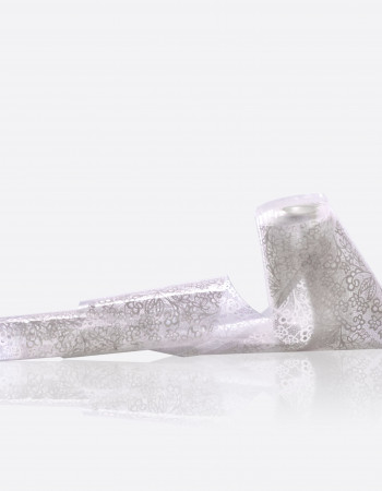 Фольга переводная белый узор 1м х 4см 044