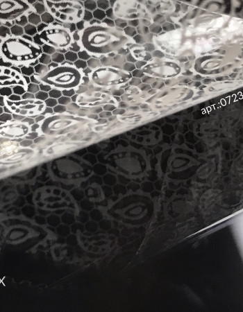 Фольга переводная белый узор 1м х 4см 046