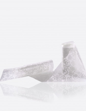 Фольга переводная белый узор 1м х 4см 048