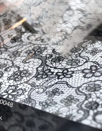 Фольга переводная белый узор 1м х 4см 048