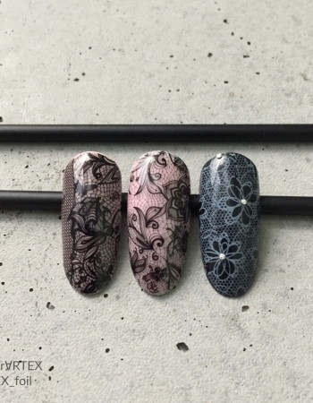 Фольга переводная белый узор 4см х 1м 224 Фольга переводная белый узор 4см х 1м 224