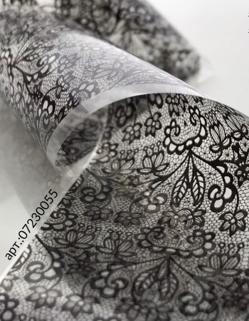 Фольга переводная черный узор 1м х 4см 055 Фольга переводная черный узор 1м х 4см 055