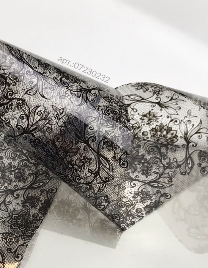 Фольга переводная черный узор 4см х 1м 232 Фольга переводная черный узор 4см х 1м 232