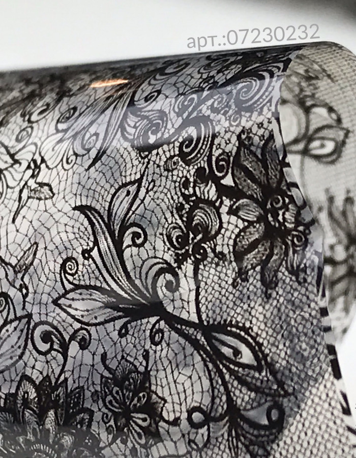 Фольга переводная черный узор 4см х 1м 232 Фольга переводная черный узор 4см х 1м 232