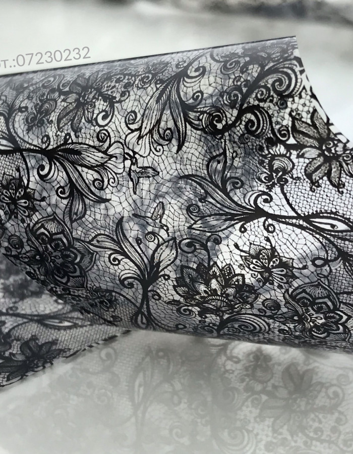 Фольга переводная черный узор 4см х 1м 232 Фольга переводная черный узор 4см х 1м 232