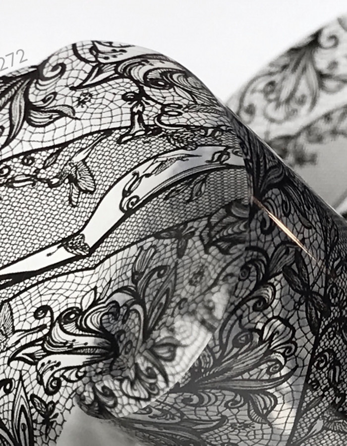 Фольга переводная черный узор 4см х 1м 272 Фольга переводная черный узор 4см х 1м 272