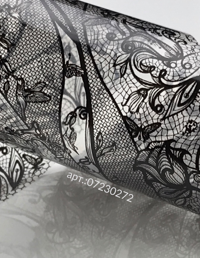 Фольга переводная черный узор 4см х 1м 272 Фольга переводная черный узор 4см х 1м 272