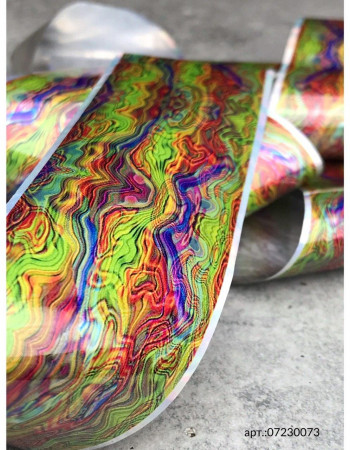 Фольга переводная цветной узор 1м х 4см 073 Фольга переводная цветной узор 1м х 4см 073