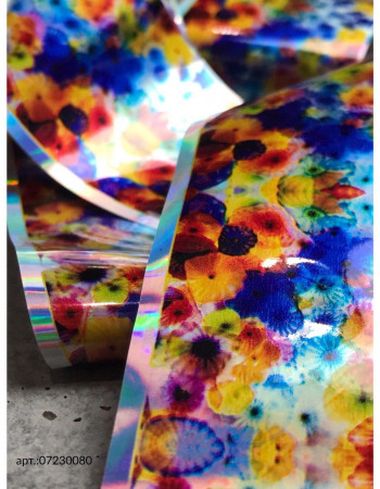 Фольга переводная цветной узор 1м х 4см 080 Фольга переводная цветной узор 1м х 4см 080