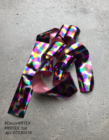 Фольга переводная цветной узор 2,5см х 1м 176 Фольга переводная цветной узор 2,5см х 1м 176