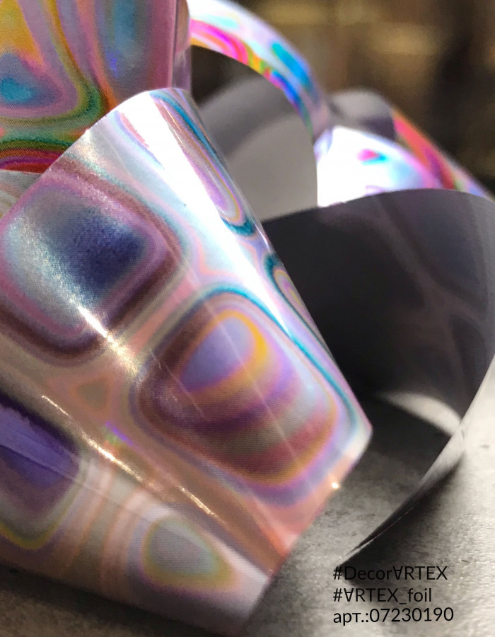 Фольга переводная цветной узор 2,5см х 1м 190 Фольга переводная цветной узор 2,5см х 1м 190