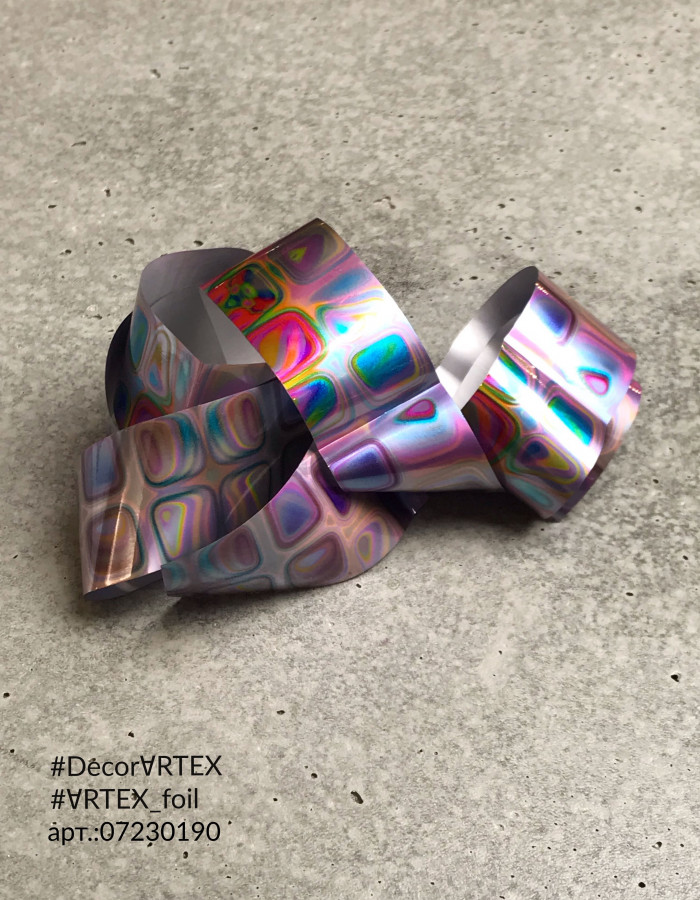 Фольга переводная цветной узор 2,5см х 1м 190 Фольга переводная цветной узор 2,5см х 1м 190