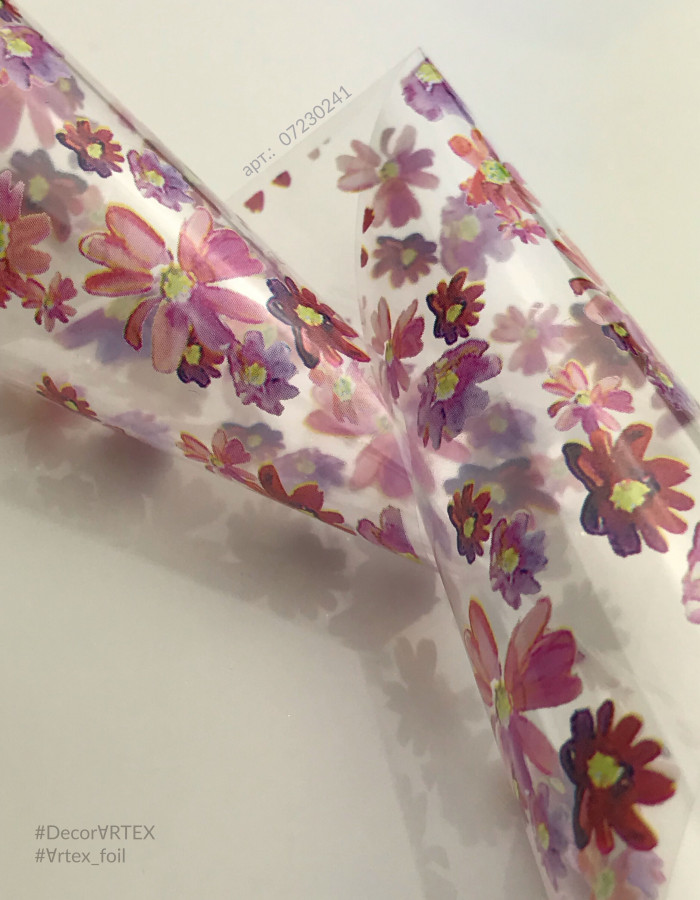 Фольга переводная цветной узор 4см х 1м 241 Фольга переводная цветной узор 4см х 1м 241