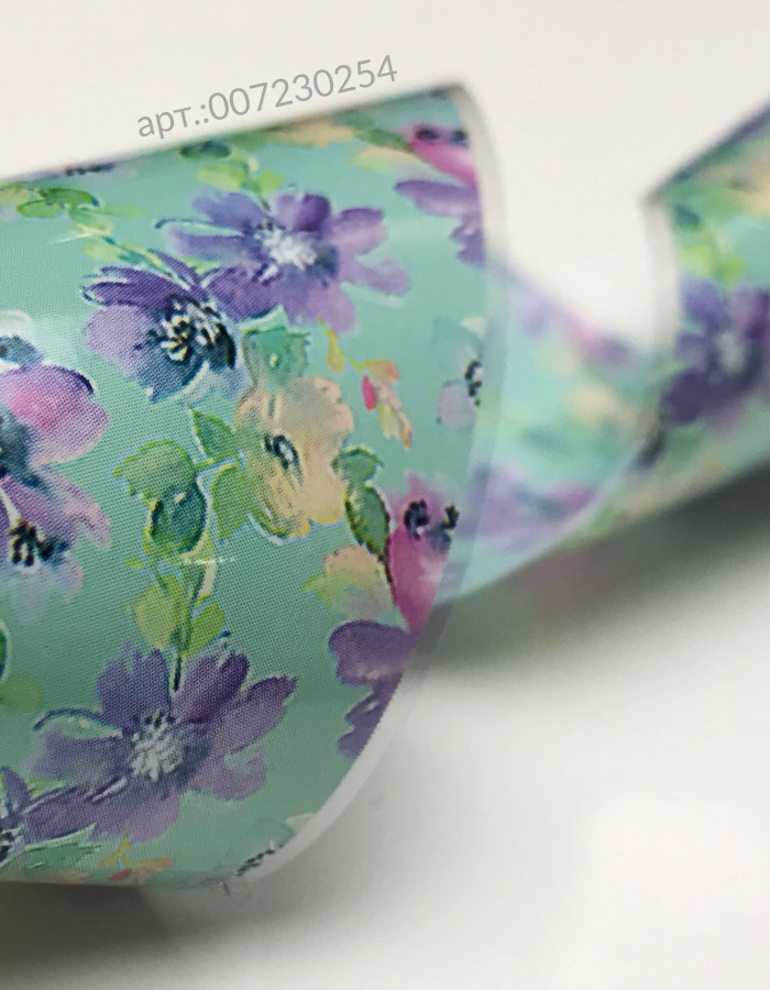 Фольга переводная цветной узор 4см х 1м 254