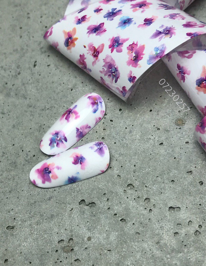 Фольга переводная цветной узор 4см х 1м 257