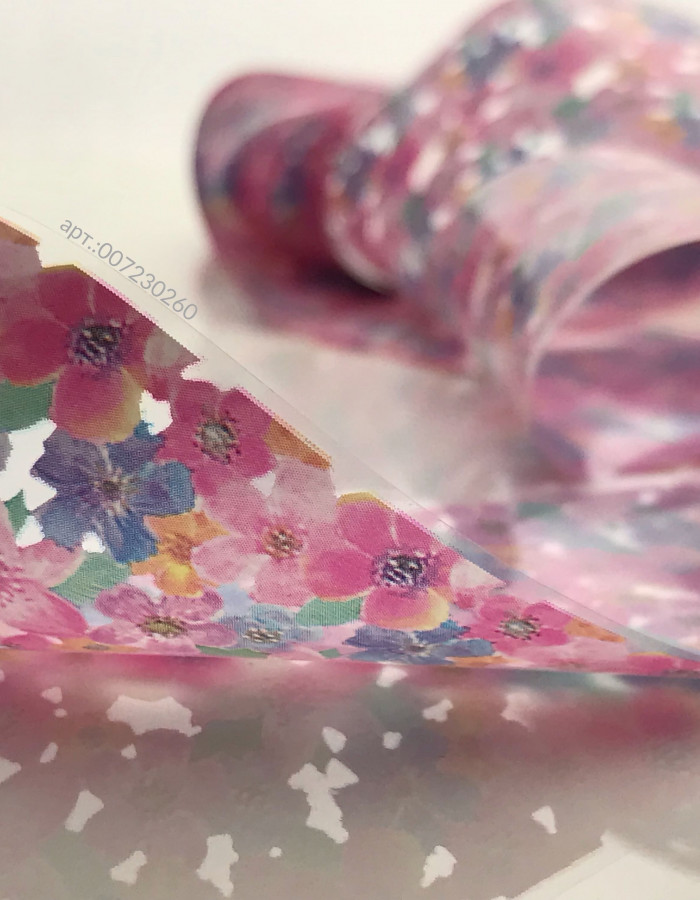 Фольга переводная цветной узор 4см х 1м 260