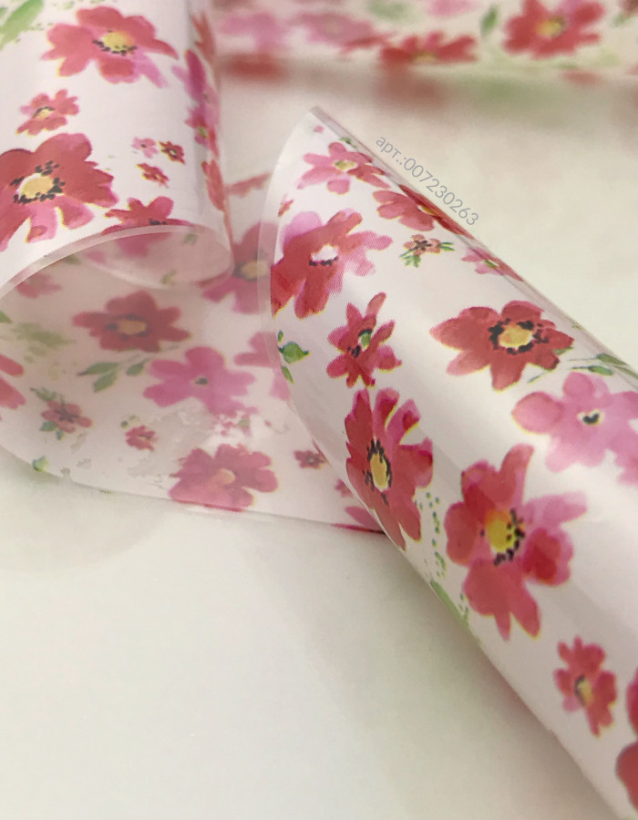 Фольга переводная цветной узор 4см х 1м 263