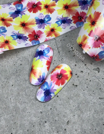 Фольга переводная цветной узор 4см х 1м 268 Фольга переводная цветной узор 4см х 1м 268