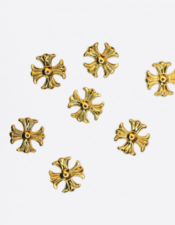 Металлический декор, мальтийский крест золото 6х6 мм Металлический декор, мальтийский крест золото 6х6 мм