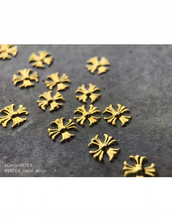 Металлический декор, мальтийский крест золото 6х6 мм Металлический декор, мальтийский крест золото 6х6 мм