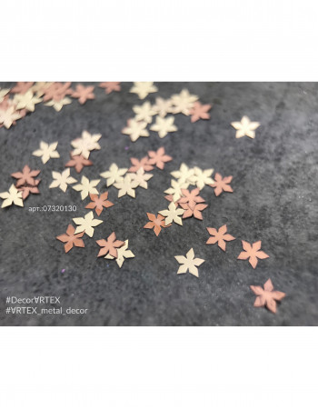 Металлический декор, пятилистник золото 3х3 мм Металлический декор, пятилистник золото 3х3 мм