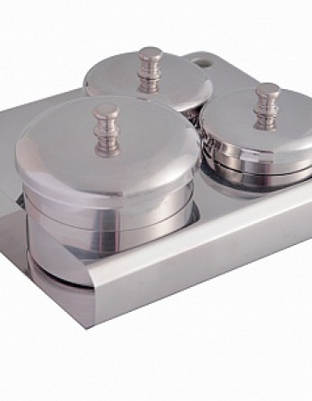 Набор металлических емкостей с крышкой для акрила и мономера 3 шт.  Набор металлических емкостей с крышкой для акрила и мономера 3 шт.