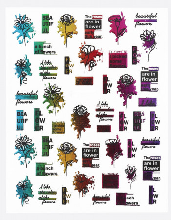 Наклейки, арт цветы текст 423 Наклейки, арт цветы текст 423