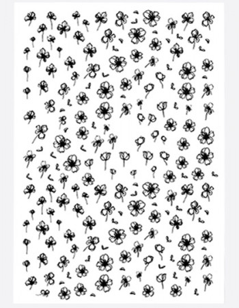 Наклейки, цветы контурные черные 217 Наклейки, цветы контурные черные 217