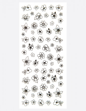 Наклейки, цветы контурные черные  Наклейки, цветы контурные черные