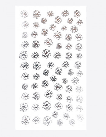 Наклейки, цветы контурные, серебро 295 Наклейки, цветы контурные, серебро 295