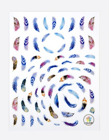 Наклейки, голубое перо 002 Наклейки, голубое перо 002