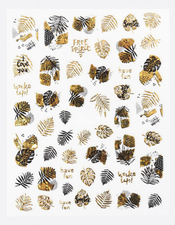 Наклейки, листья голограмма 417 Наклейки, листья голограмма 417