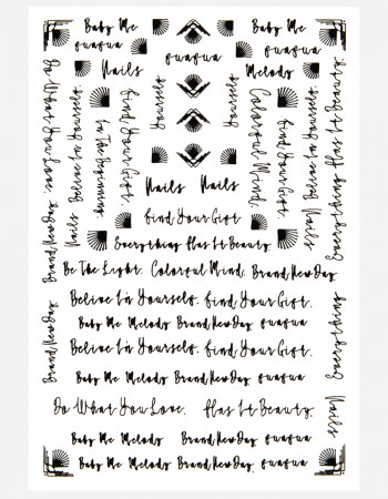 Наклейки, надписи, веер черные 285 Наклейки, надписи, веер черные 285