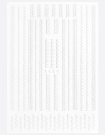 Наклейки, полоски пунктирные белые 203 Наклейки, полоски пунктирные белые 203