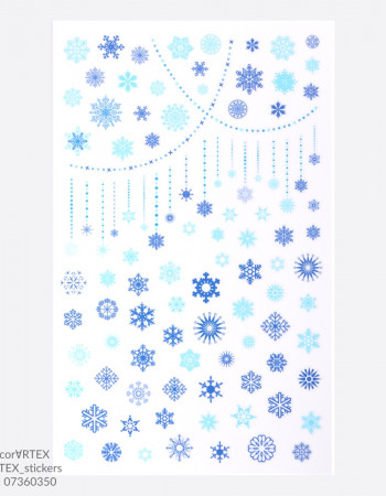 Наклейки, снежинки цветные 350 Наклейки, снежинки цветные 350