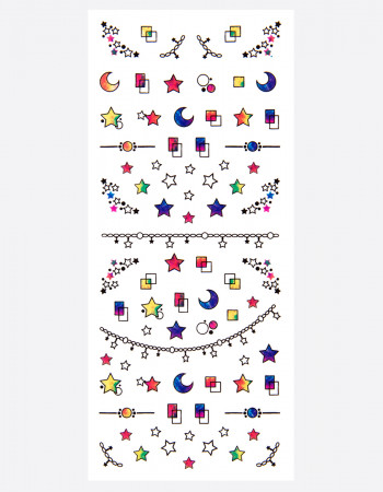 Наклейки, звезды полумесяцы цветные Наклейки, звезды полумесяцы цветные