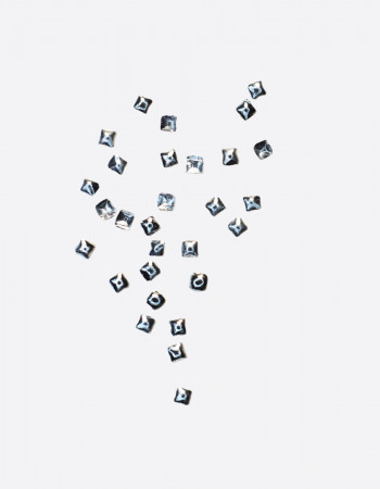 Полусферы квад гладкие серебро 1х1мм  Полусферы квад гладкие серебро 1х1мм