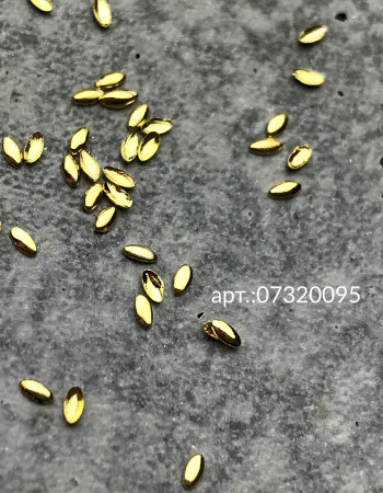 Полусферы лепестки гладкие золото 1х2 мм  Полусферы лепестки гладкие золото 1х2 мм