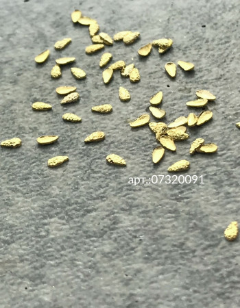Полусферы лепестки шлифованные золото 1х2 мм  Полусферы лепестки шлифованные золото 1х2 мм