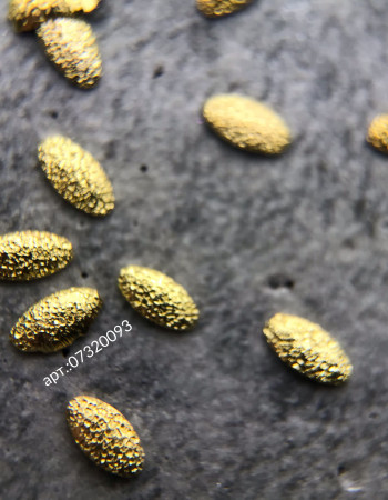 Полусферы лепестки шлифованные золото 2х3 мм Полусферы лепестки шлифованные золото 2х3 мм